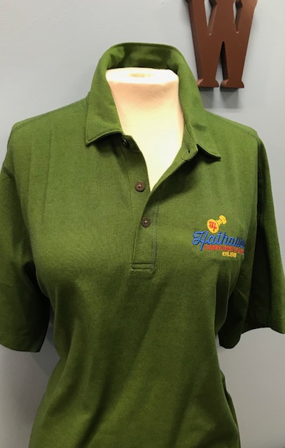 Green Polo with Multi Color Logo